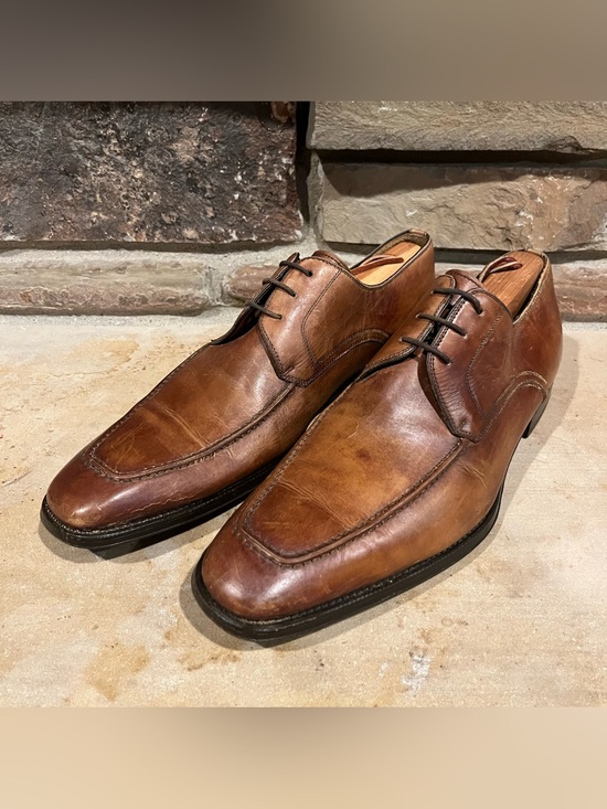 Magnanni Other - Magnanni Basilio Classic Almond Toe Brown Leather Lace-Up Derby Dress Shoes